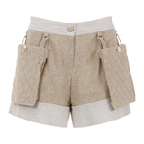 Venice Cargo Shorts in Ivory and Tan - THE WILD SHOWCASE