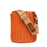 Woven Basket Bag: Designer Vegan Bag in Orange - THE WILD SHOWCASE