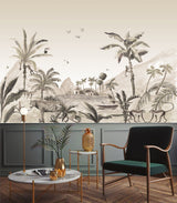 Wallpaper Jungle Landscape Sepia Jungle Landscape