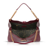 Empire Cheetah Hobo Bag: Designer Shoulder Bag in Bordeaux Leather - THE WILD SHOWCASE