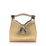 Empire Cheetah Mini Hobo: Designer Shoulder Bag in Metallic Gold Embossed Leather - THE WILD SHOWCASE