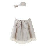 Frilly Top with Bow Tie in Beige - THE WILD SHOWCASE