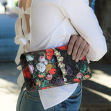 Imperial Orchid Evening Clutch: Designer Evening Bag in Floral Silk - THE WILD SHOWCASE