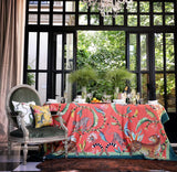 Monkey Paradise Tablecloth in Coral - THE WILD SHOWCASE