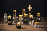 BLACK MARBLE BRASS CANDLE HOLDERS - THE WILD SHOWCASE