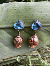 BLUE POMEGRANATE TOPAZ EARRING - THE WILD SHOWCASE