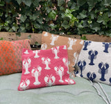 Cushion lobster white with blue - THE WILD SHOWCASE