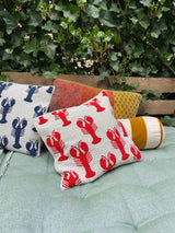 Cushion lobster white with red - THE WILD SHOWCASE