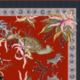 Leopard Lily Tablecloth in Royal Red - THE WILD SHOWCASE