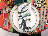 Monkey Paradise Square Tablecloth in Coral - THE WILD SHOWCASE