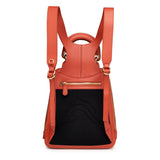 Racer Mini: Women's Designer Backpack in Orange Leather - THE WILD SHOWCASE